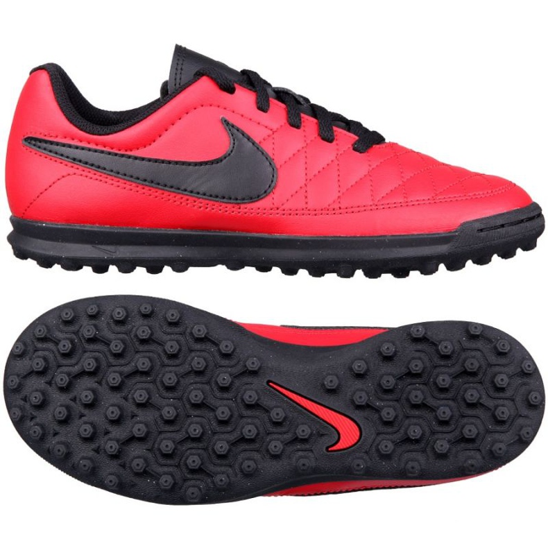Chaussures de football Nike Majestry Tf Jr AQ7896-600 rouge rouge