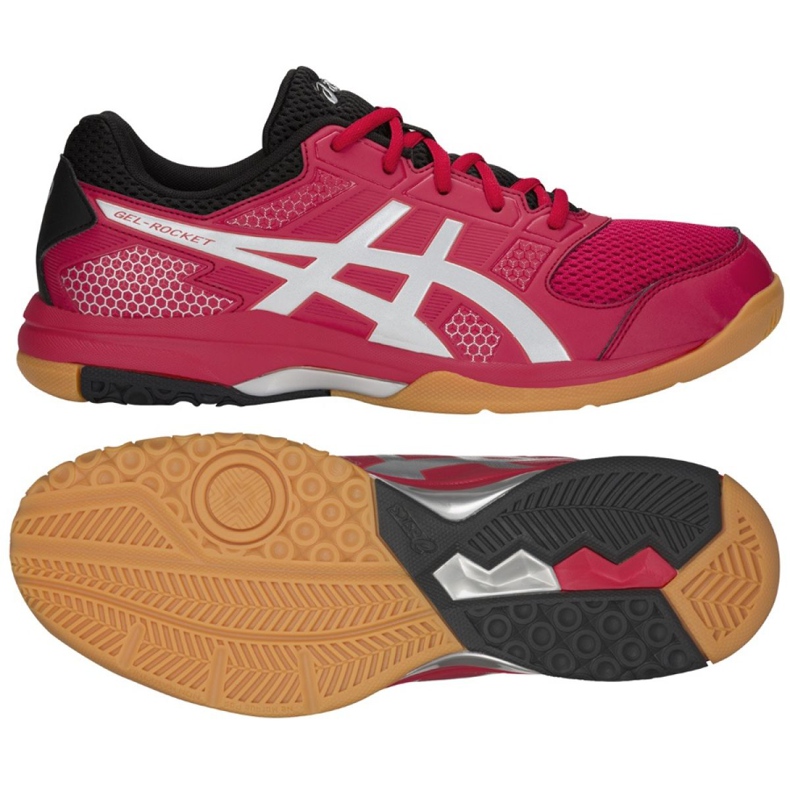 Chaussures de volley-ball Asics Gel Rocket 8 M B706Y-600 rouge multicolore