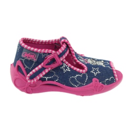 Befado chaussures pour enfants pantoufles 213p106 rose bleu marine