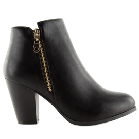 Bottines à talons noires 622-1 Noir le noir