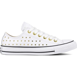 Converse Chuck Taylor All Star Cuir Or Blanc