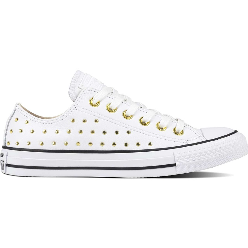 Converse Chuck Taylor All Star Cuir Or Blanc blanche