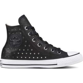 Converse Chuck Taylor All Star Cuir Noir Noir Argent