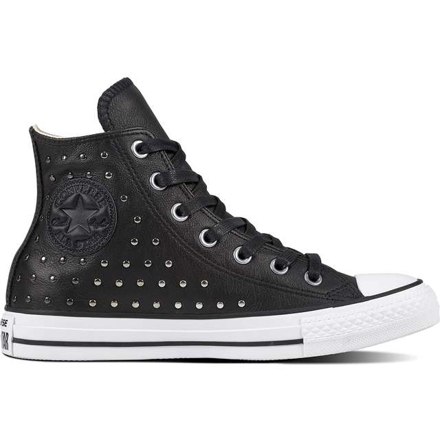 Converse Chuck Taylor All Star Cuir Noir Noir Argent le noir