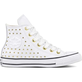Converse Chuck Taylor All Star Cuir Or Blanc blanche