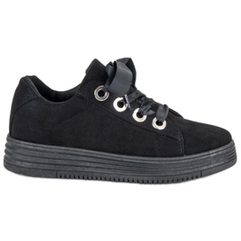 Baskets en daim noir le noir