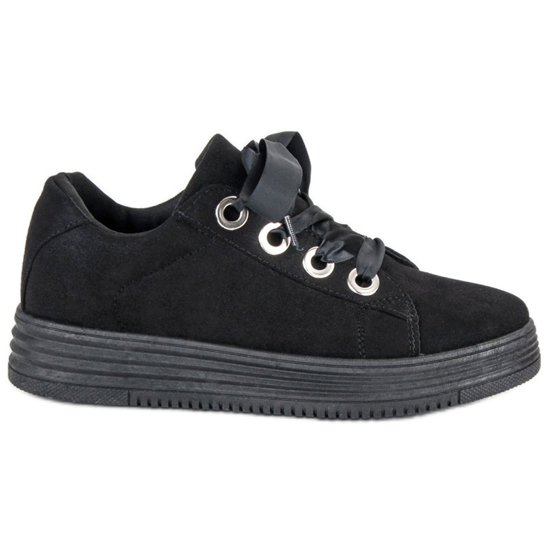 Baskets en daim noir le noir