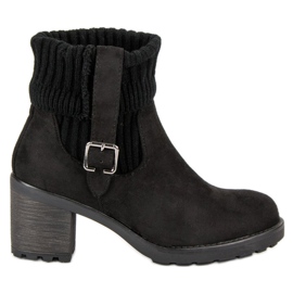 Seastar Bottines à talons en daim noir