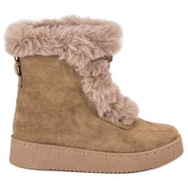 Bottes de neige nouées marron brun