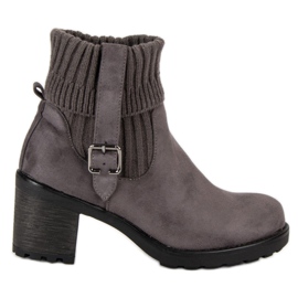 Seastar Bottines à talons en daim gris