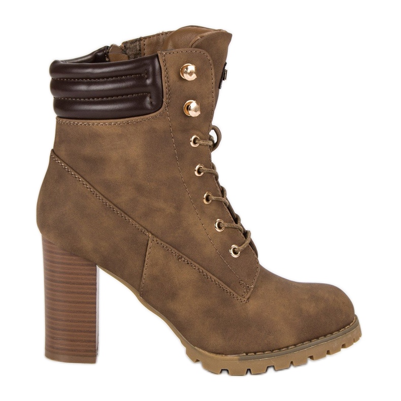 Kayla Bottines à talons nouées brun