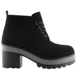 Bottines à lacets noires E3110 Noir