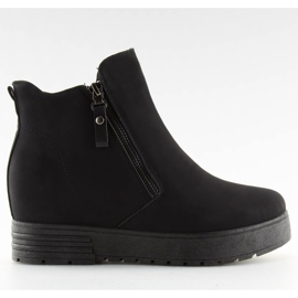 Bottes sur un coin caché noir SJ657 noir le noir