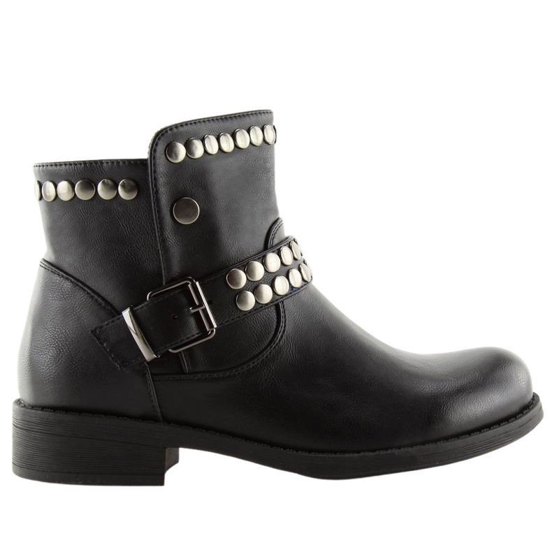 Bottines noires à clous noir HUQ-008 Noir le noir