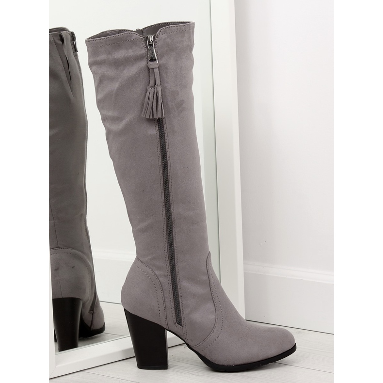 Gris Bottines à talons 158-GG gris