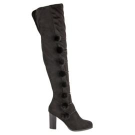 Bottes de mousquetaire élégantes le noir