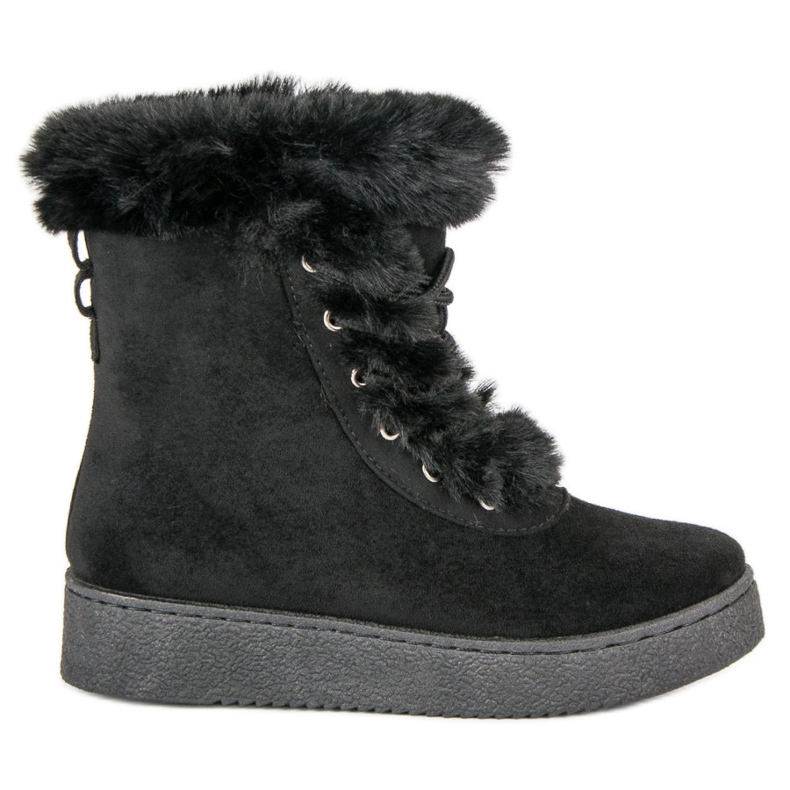 Bottes de neige nouées noires le noir