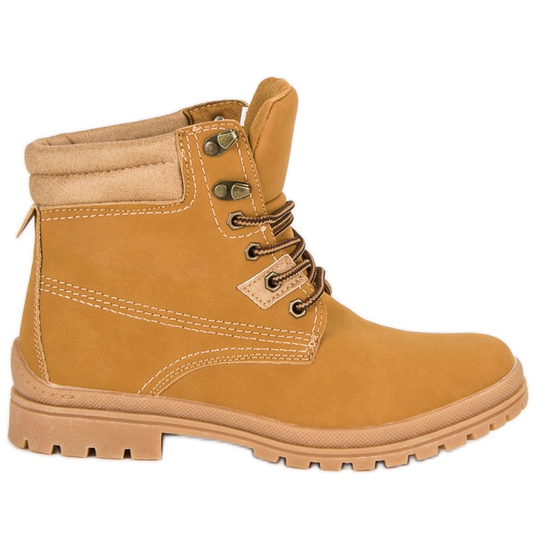 Bottes de randonnée nouées camel brun