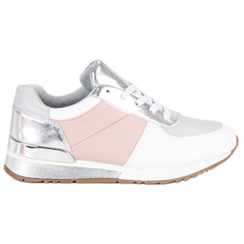 Betler Chaussures de sport pastel blanc gris rose