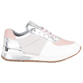 Betler Chaussures de sport pastel blanc gris rose