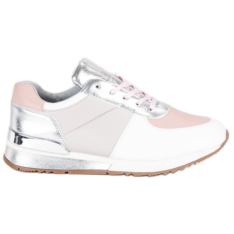 Betler Chaussures de sport pastel blanche gris rose