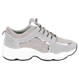 Vices pour chaussures de sport en daim gris