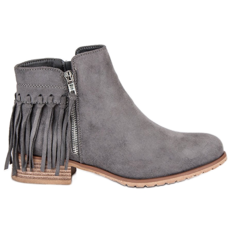 Kayla Bottines bohème en daim gris
