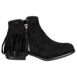 Kayla Bottines bohème en daim le noir