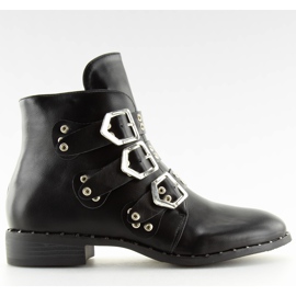 Bottes noires avec boucles K-9902 noir
