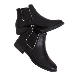 Bottines Chelsea noires à perles Q-30 Noir le noir