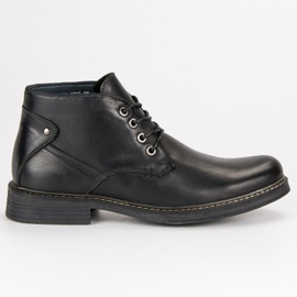 Wolski Bottes pour hommes nouées noir