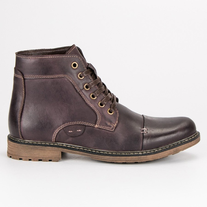 Wolski Bottes pour hommes en cuir brun Wolski Bottes pour hommes en cuir brun