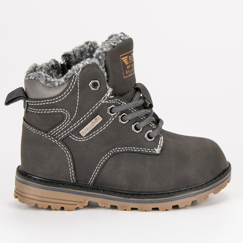 Arrigo Bello Trappeurs réchauffés sur la fermeture à glissière gris