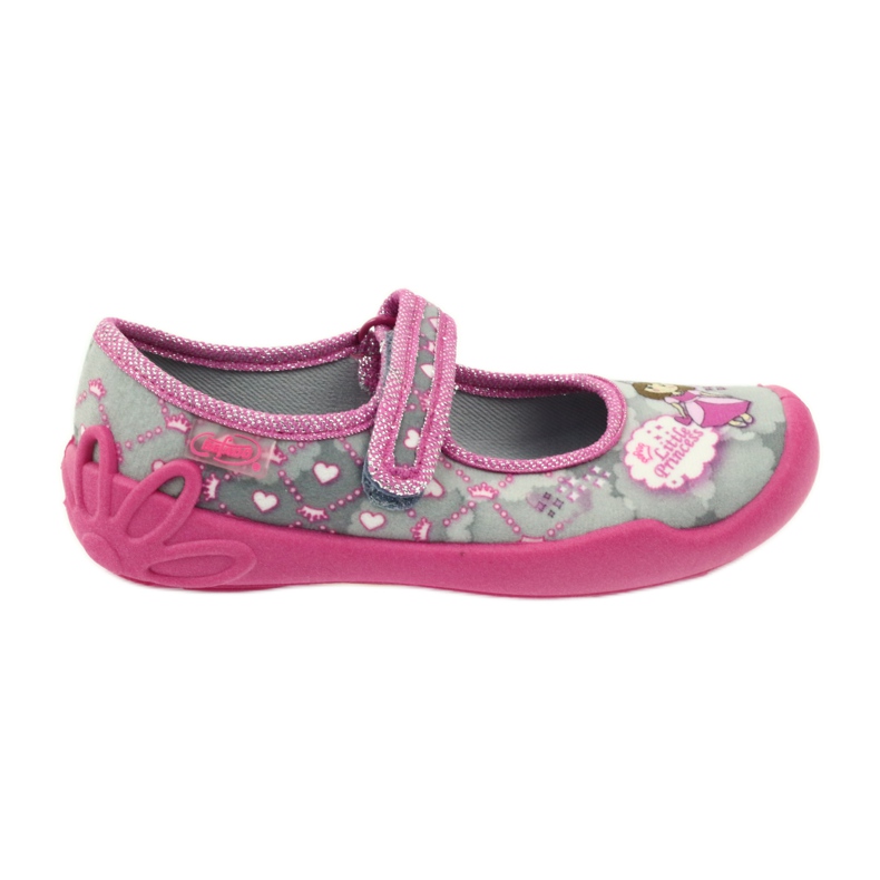 Chaussons velcro Befado 114x305 gris rose