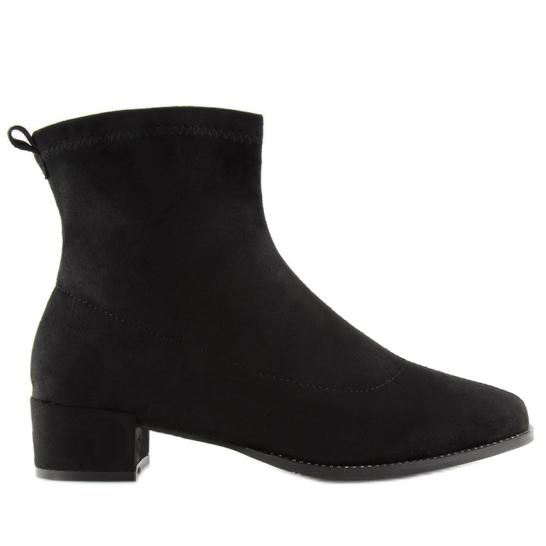 Bottines noires à talons bas F184 Noir le noir