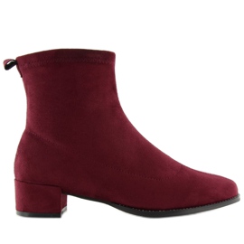 Bottines à talons bordeaux F184 Rouge