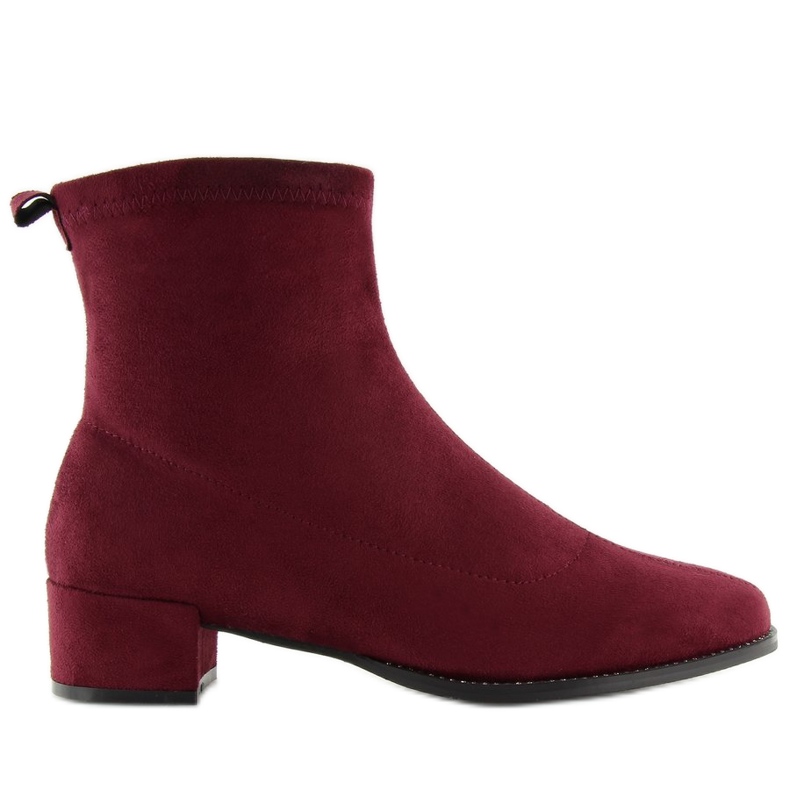 Bottines à talons bordeaux F184 Rouge