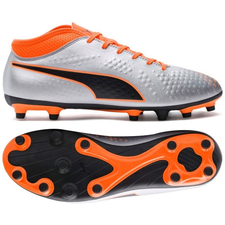 Chaussures de football Puma One 4 Syn Fg M 104749 01 multicolore argent Chaussures de football Puma One 4 Syn Fg M 104749 01 multicolore argent