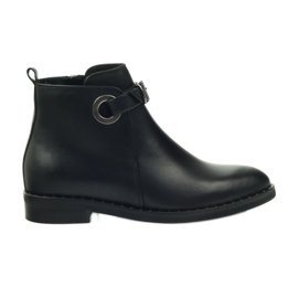 Edeo Bottes en cuir noir pour femmes isolées avec Polar 3243 le noir