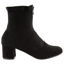 Bottes sur un talon stable noir F0Z-01 Noir