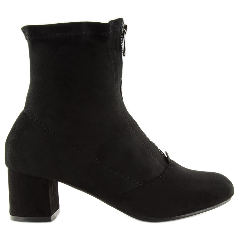 Bottes sur un talon stable noir F0Z-01 Noir