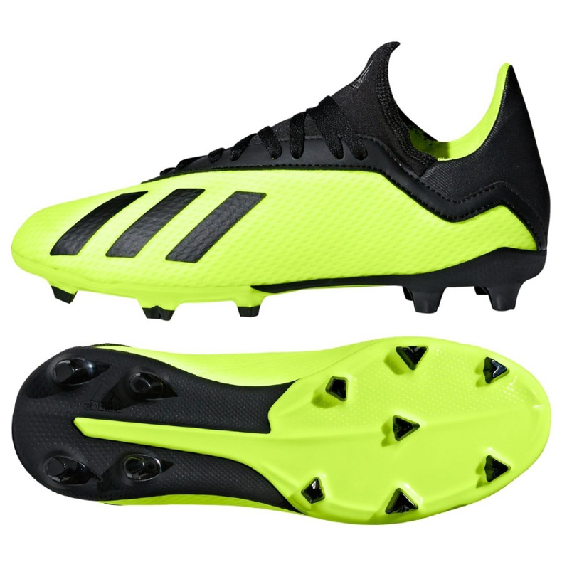 Chaussures de foot Adidas X 18.3 Fg Jr DB2418 multicolore vert