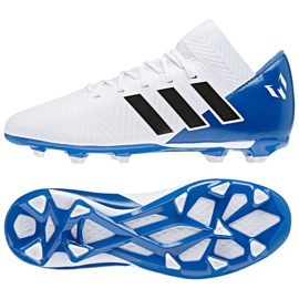 Chaussures de football Adidas Nemeziz Messi 18.3 FxG Jr DB2364 multicolore blanche