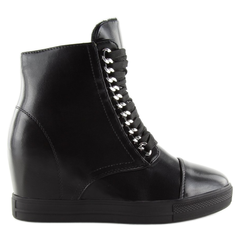 Bottes noires sur un talon compensé caché NC737 Noir le noir