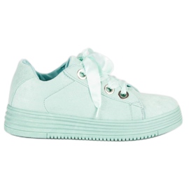 Baskets en daim menthe vert