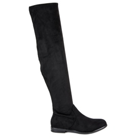 Super Me Cuissardes en daim noir le noir