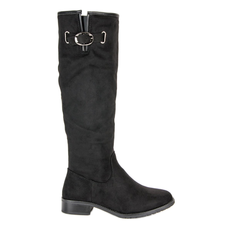 Super Me Bottes en daim classiques le noir