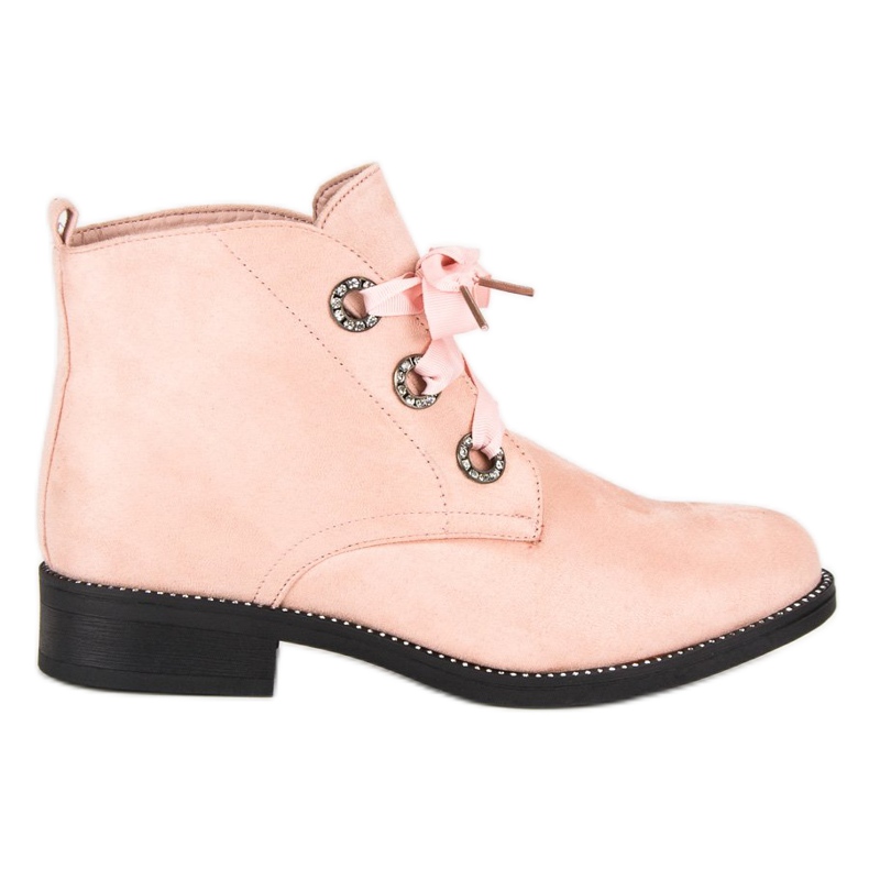 Seastar Bottines en daim à nouer rose