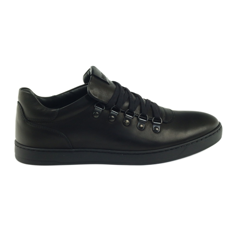 Pilpol Chaussures en cuir de sport noir PC051 le noir