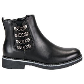 Forever Folie Bottes noires sur un talon plat